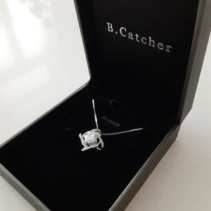 Stunning! - B Catcher cz diamond stud necklace
